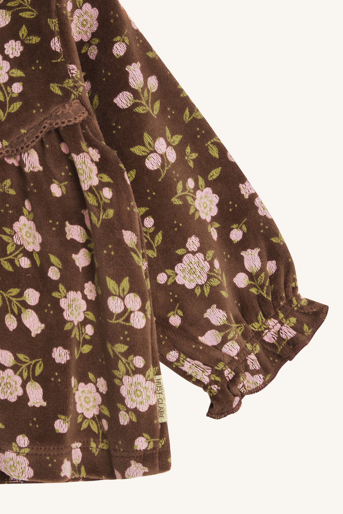 Blouse van zacht fluweel met een bloemenprint
