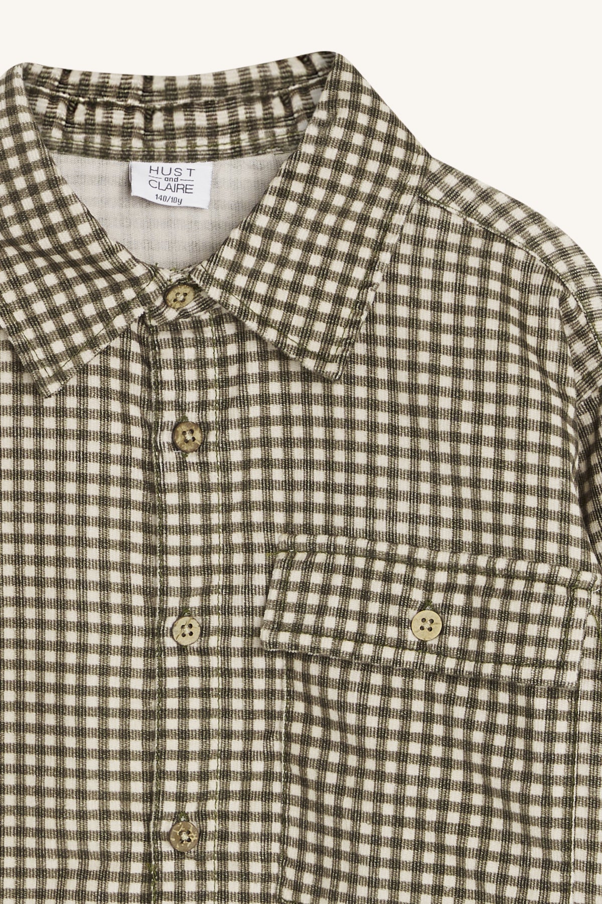 Geruit overhemd in geweven corduroy