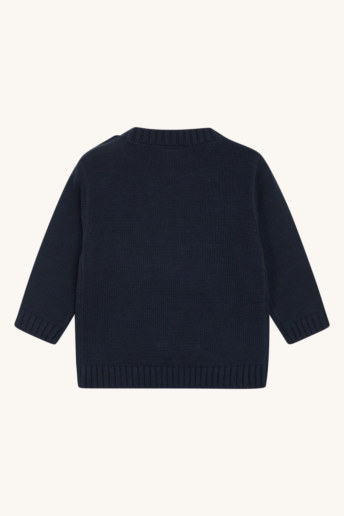 Leuke blauwe trui met vrachtwagen