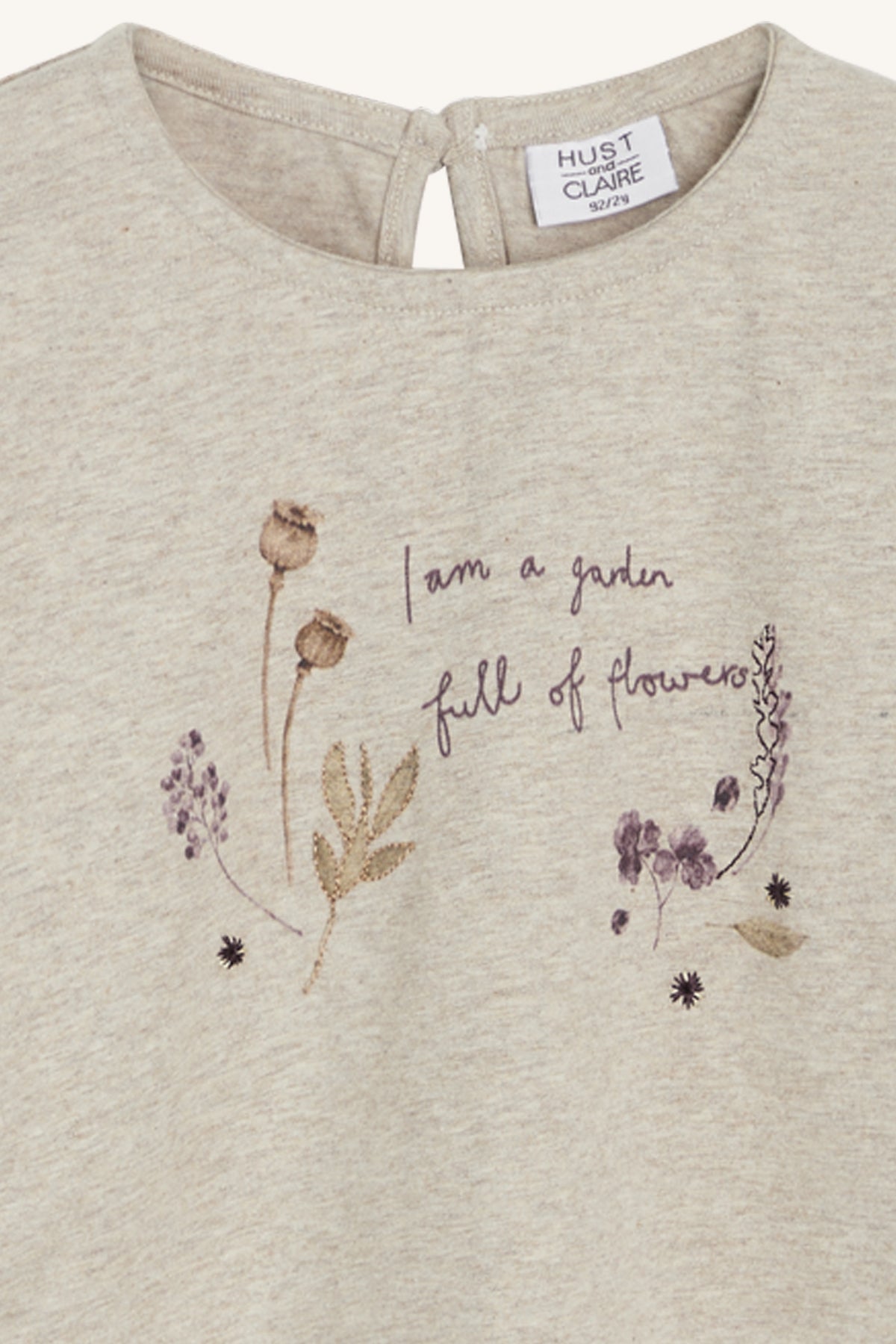 T-shirt met lange mouwen en bloemen- en borduurdetails
