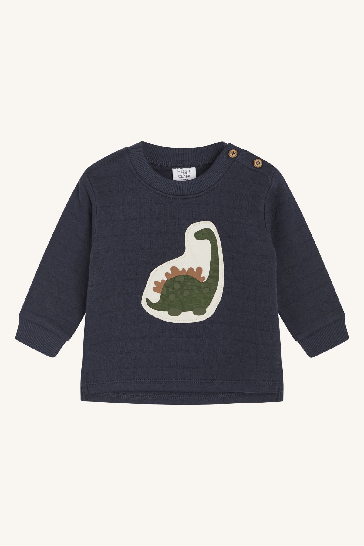 Zachte sweater met opgenaaide dino