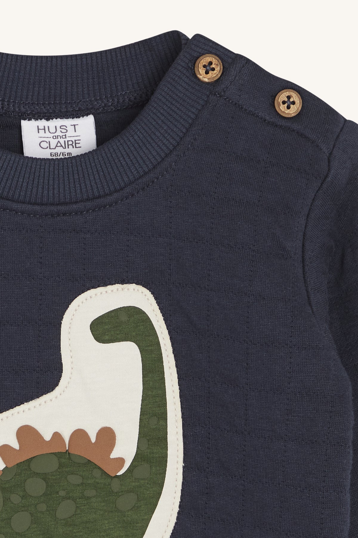 Zachte sweater met opgenaaide dino