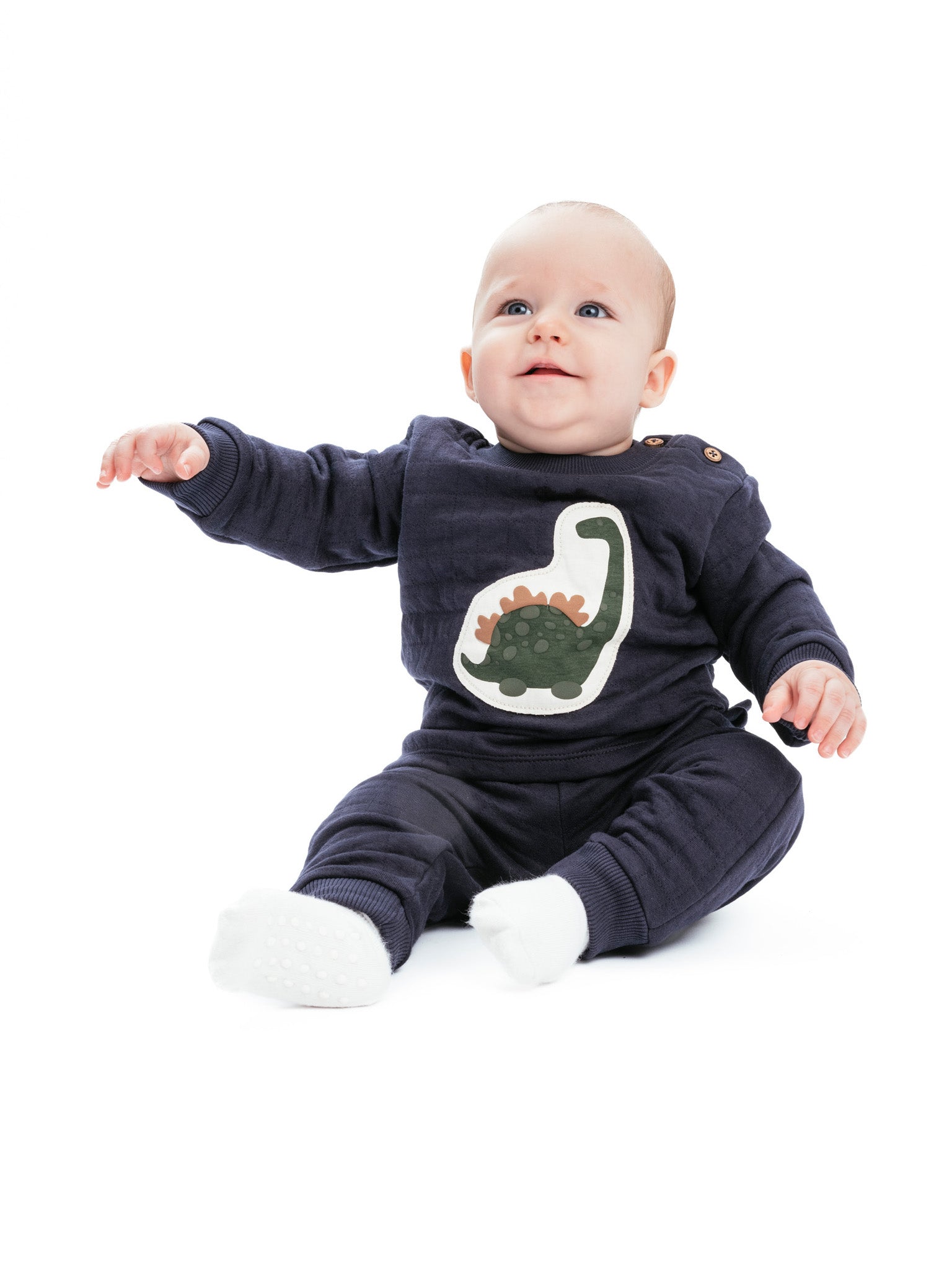 Zachte sweater met opgenaaide dino