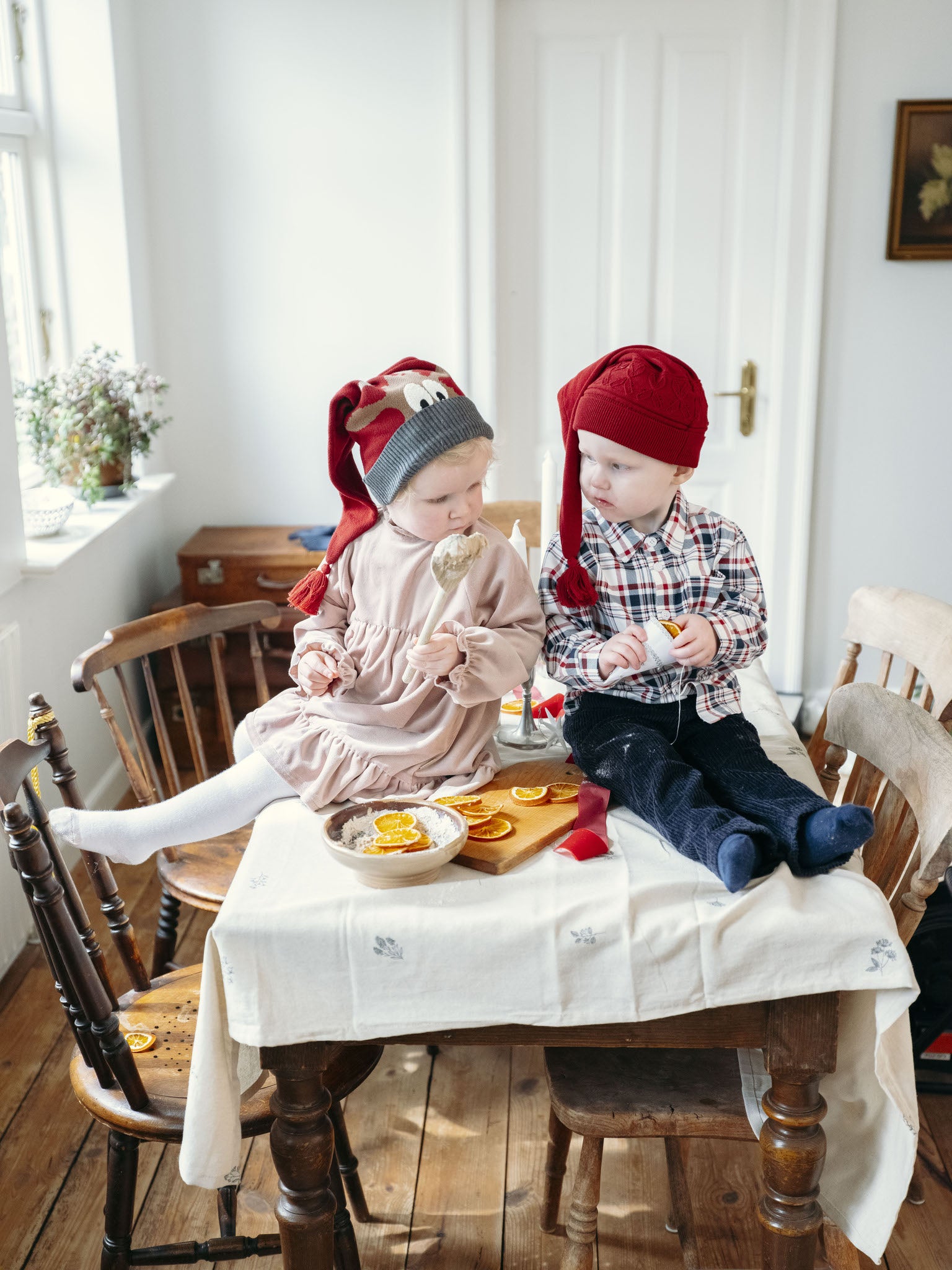 Gebreide kerstmuts van zacht katoen