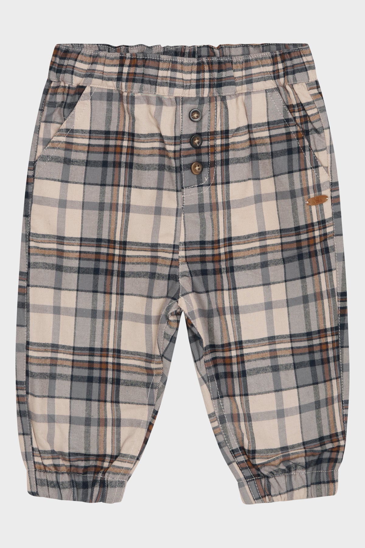 Gevoerde geruite broek met elastische taille