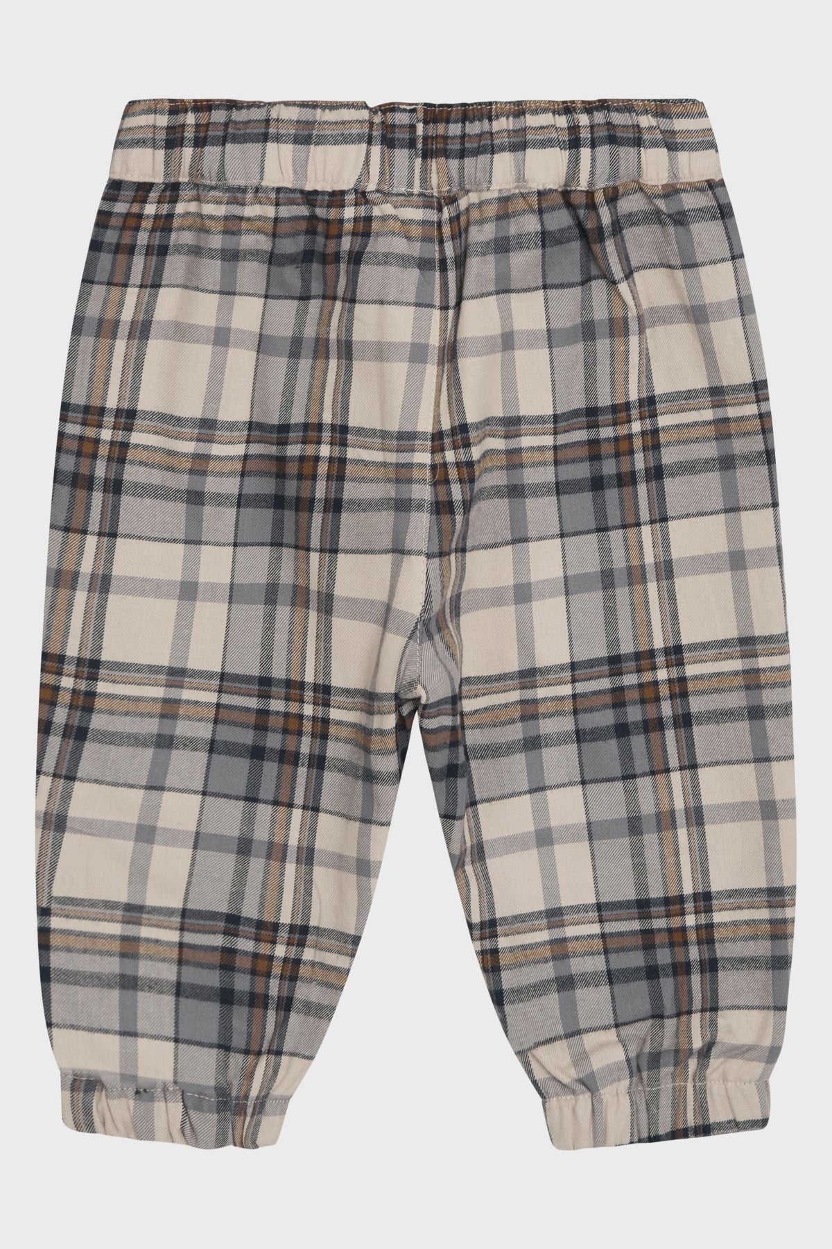 Gevoerde geruite broek met elastische taille