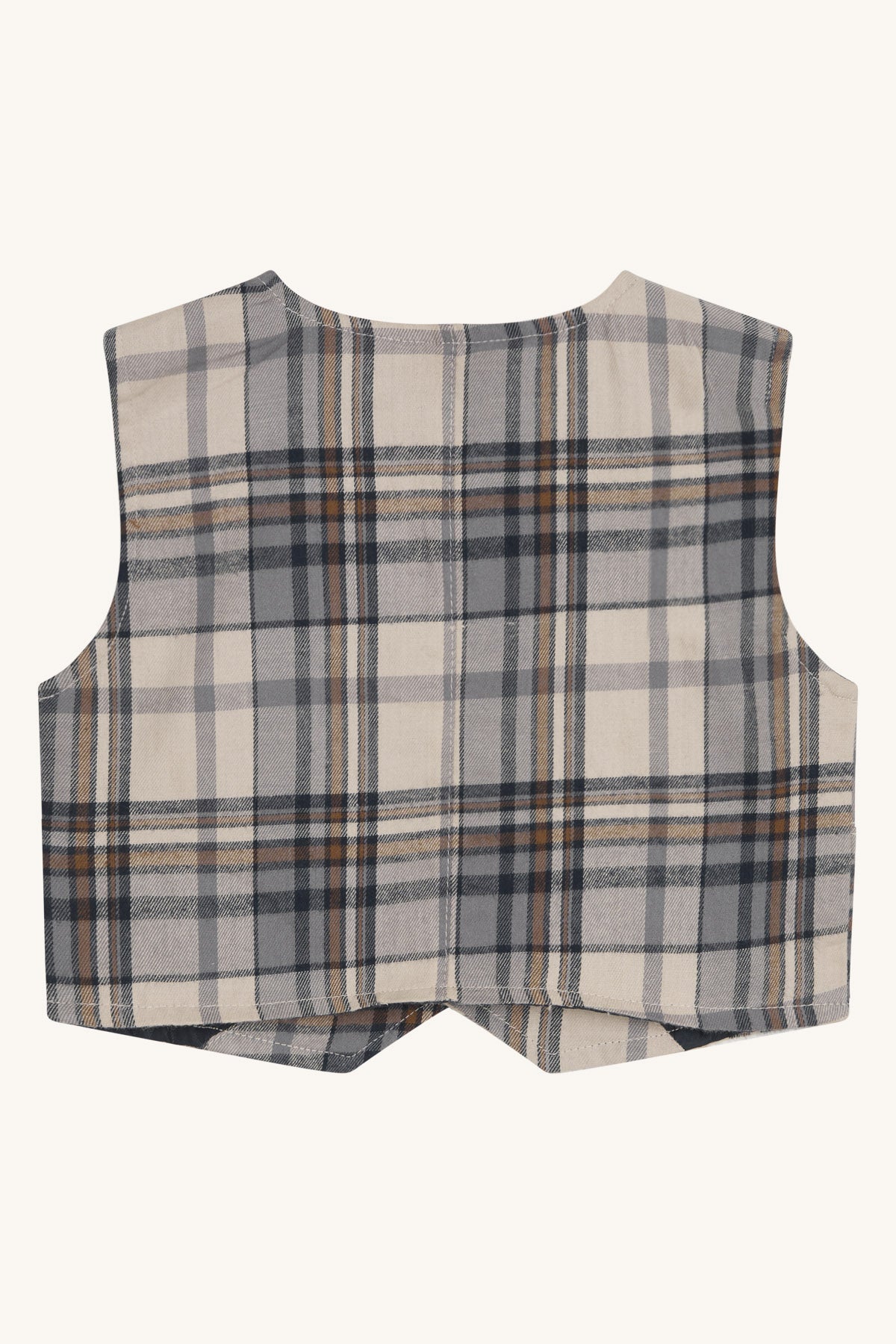 Gevoerd gilet van zacht katoen met een ruitjespatroon