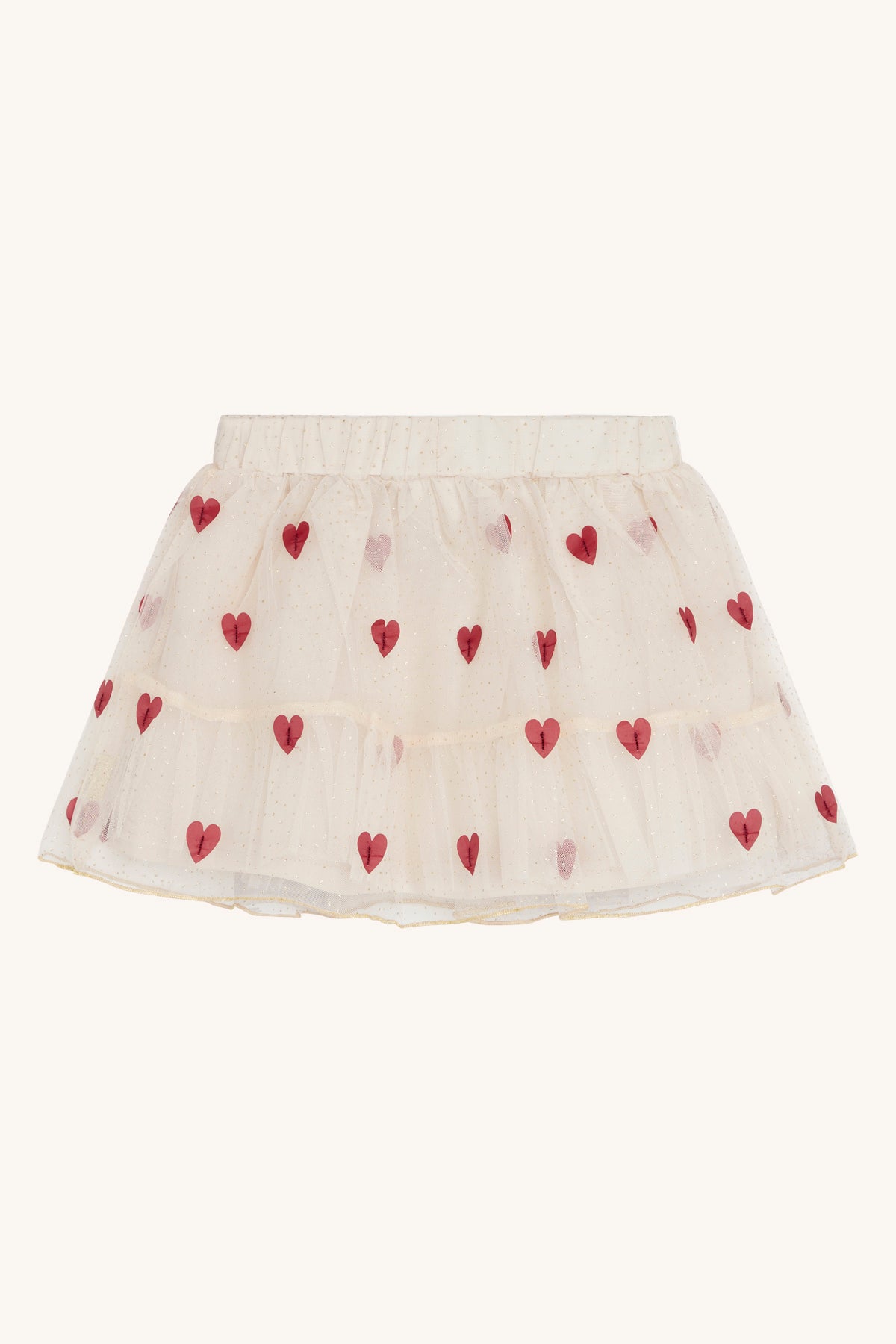 Tulle rokje met rode hartjes