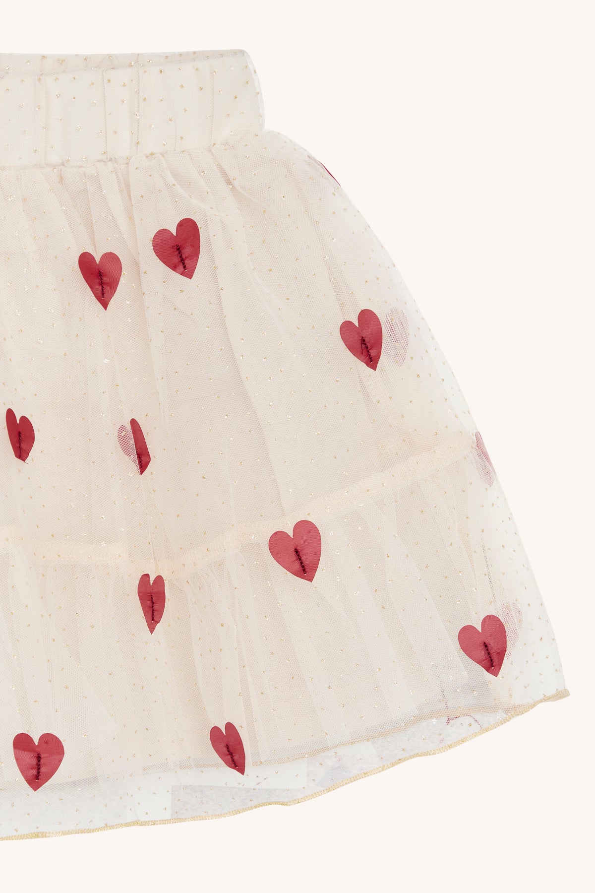 Tulle rokje met rode hartjes
