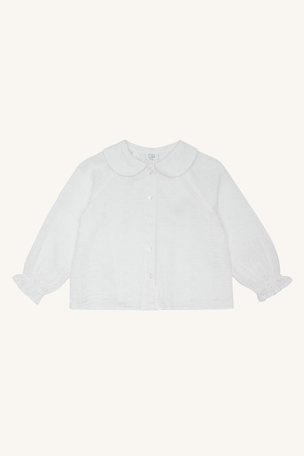 Witte Broderie Blouse met Kraag – Hust & Claire