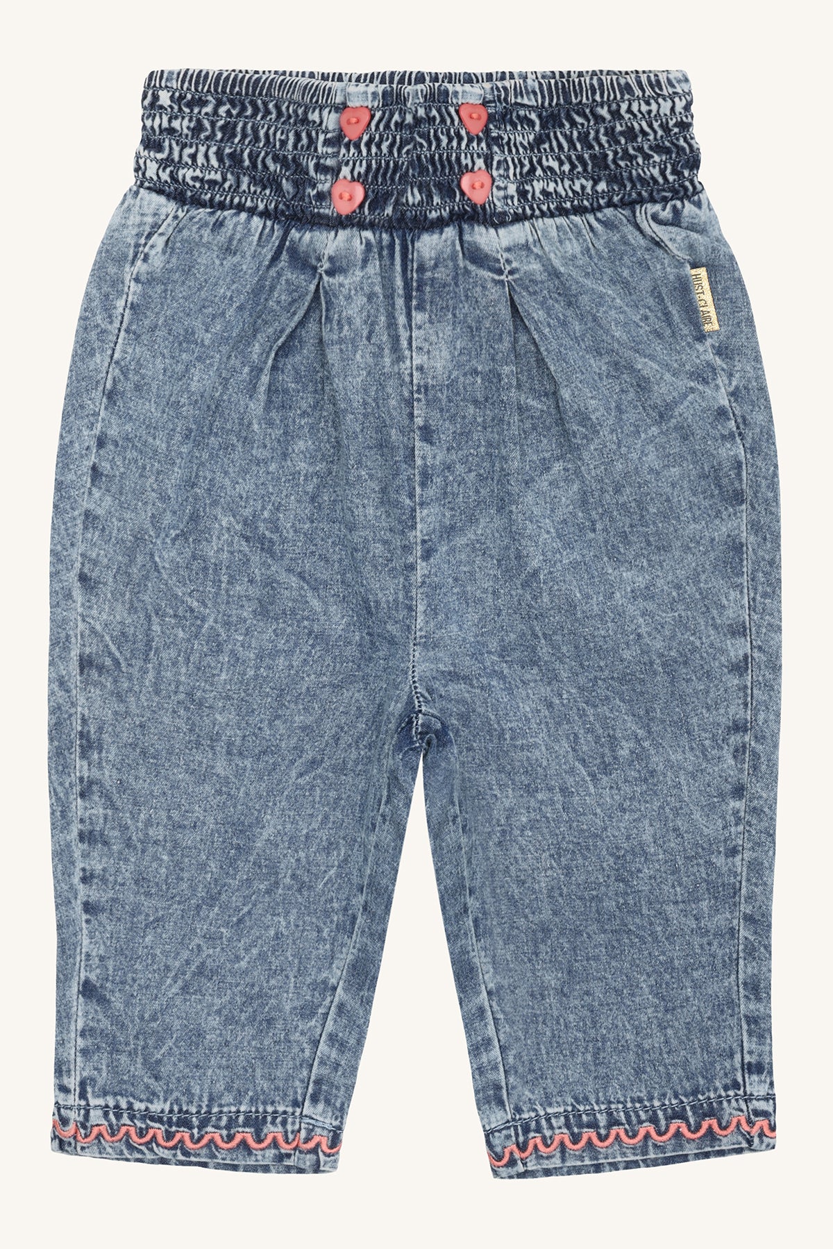 Hust & Claire Denim Broek – Vintage Wassing & Smock Taille