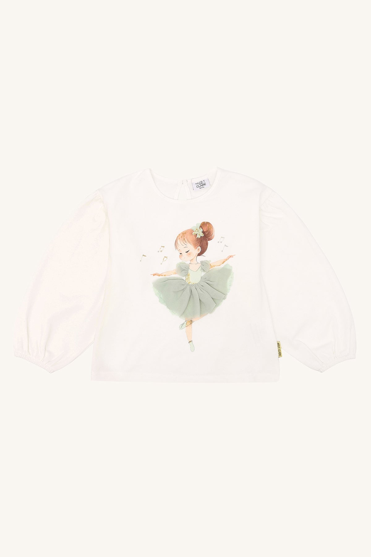 Hust & Claire Meisjestrui – Crème Longsleeve met Ballerina & Tule Detail