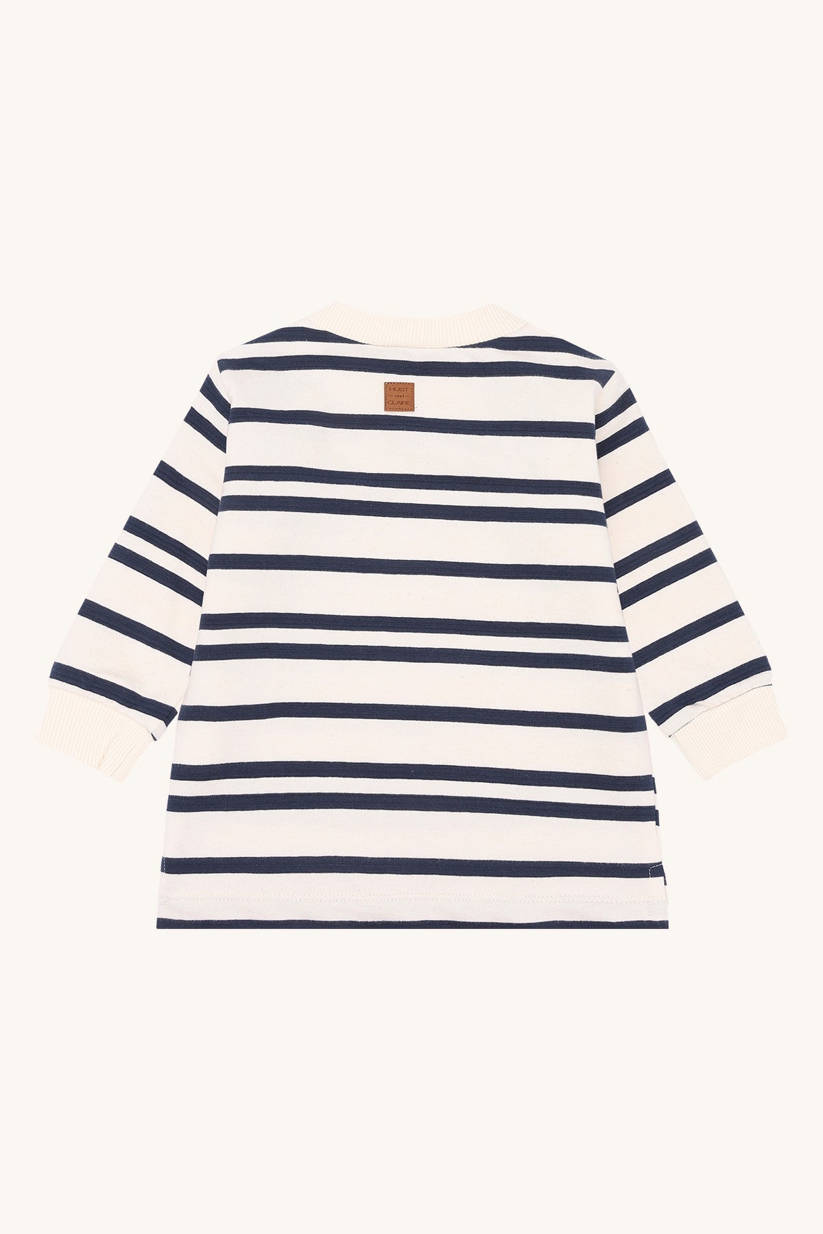 Ahoy, kleine matroos! Gestreepte sweater met schattige hond van Hust & Claire