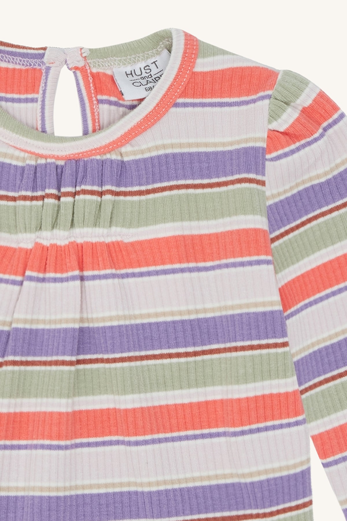 Hust & Claire Gestreepte Rib T-shirt – Lange Mouwen & Zachte Stretch