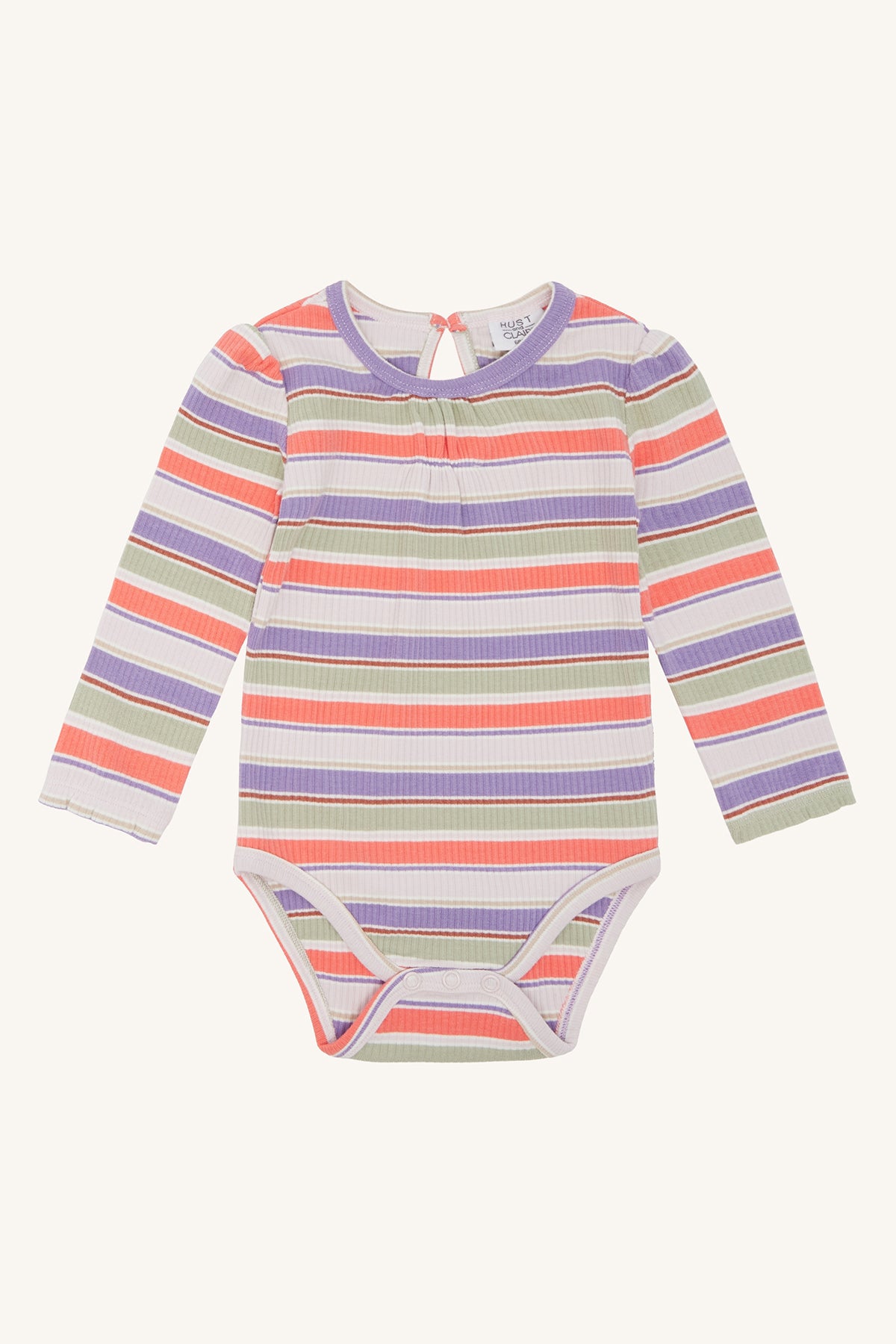 Hust & Claire Gestreepte Ribbody – Lange Mouwen & Zachte Stretch
