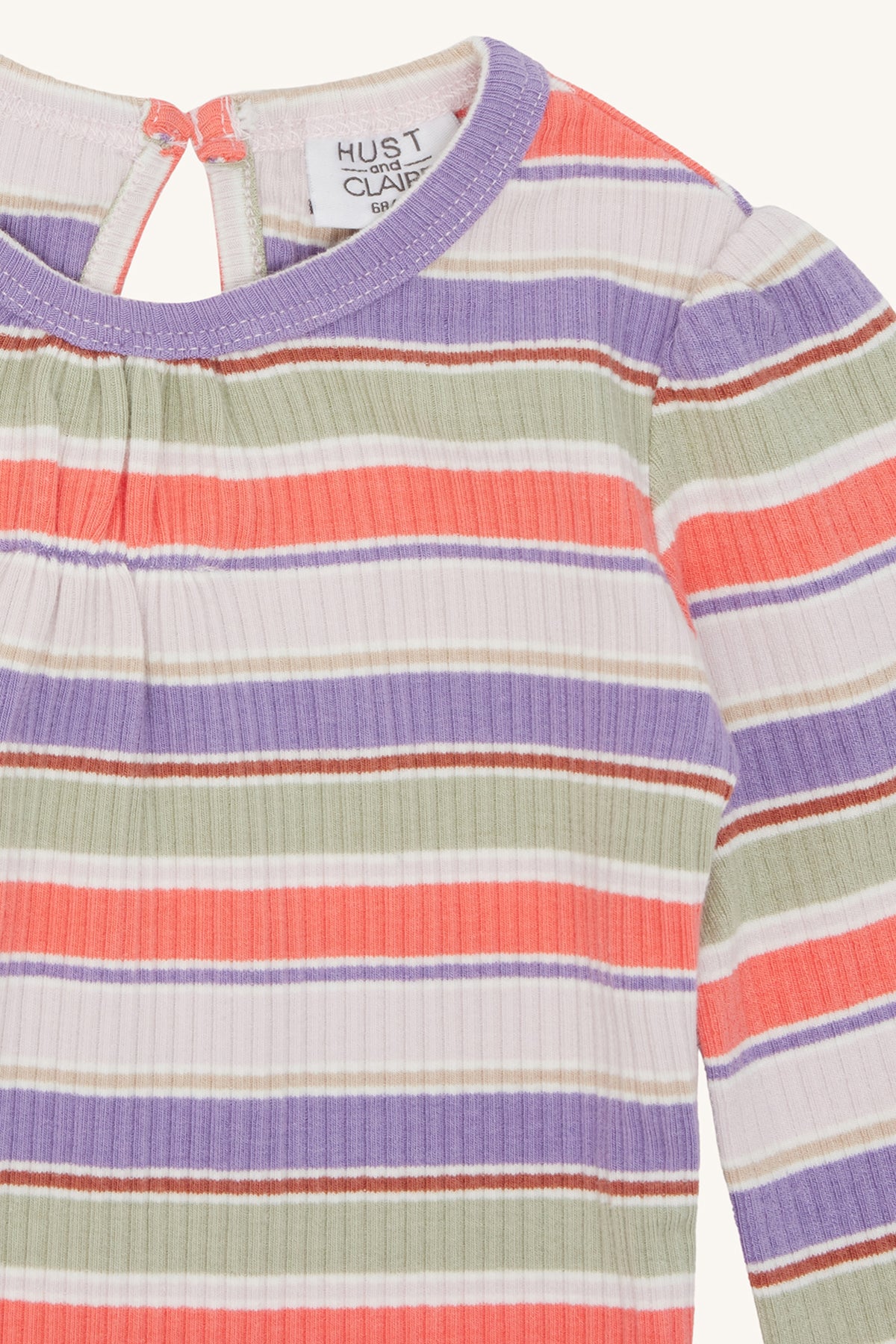 Hust & Claire Gestreepte Ribbody – Lange Mouwen & Zachte Stretch