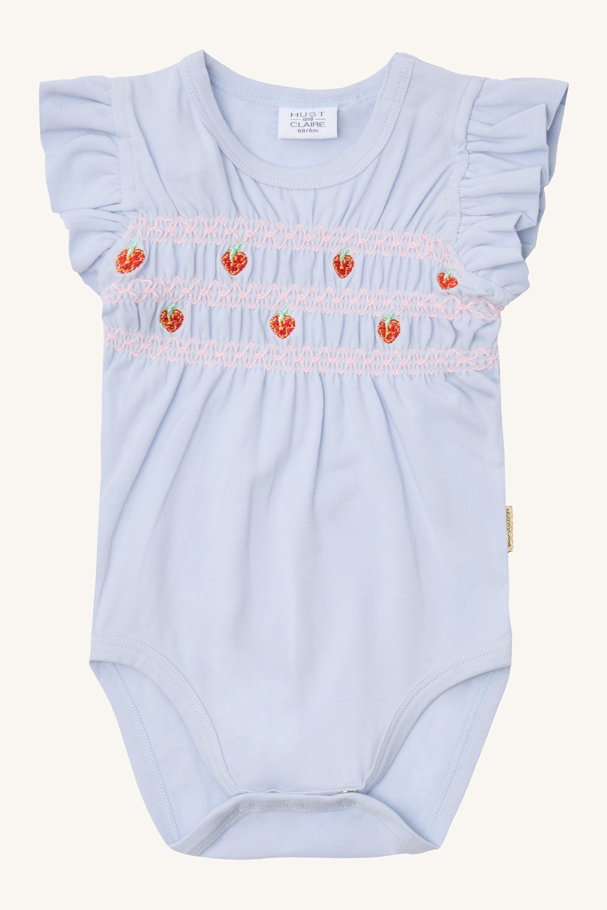 🍓 Droomzachte Babyromper met Aardbei Borduursels – Zoet & Stijlvol!