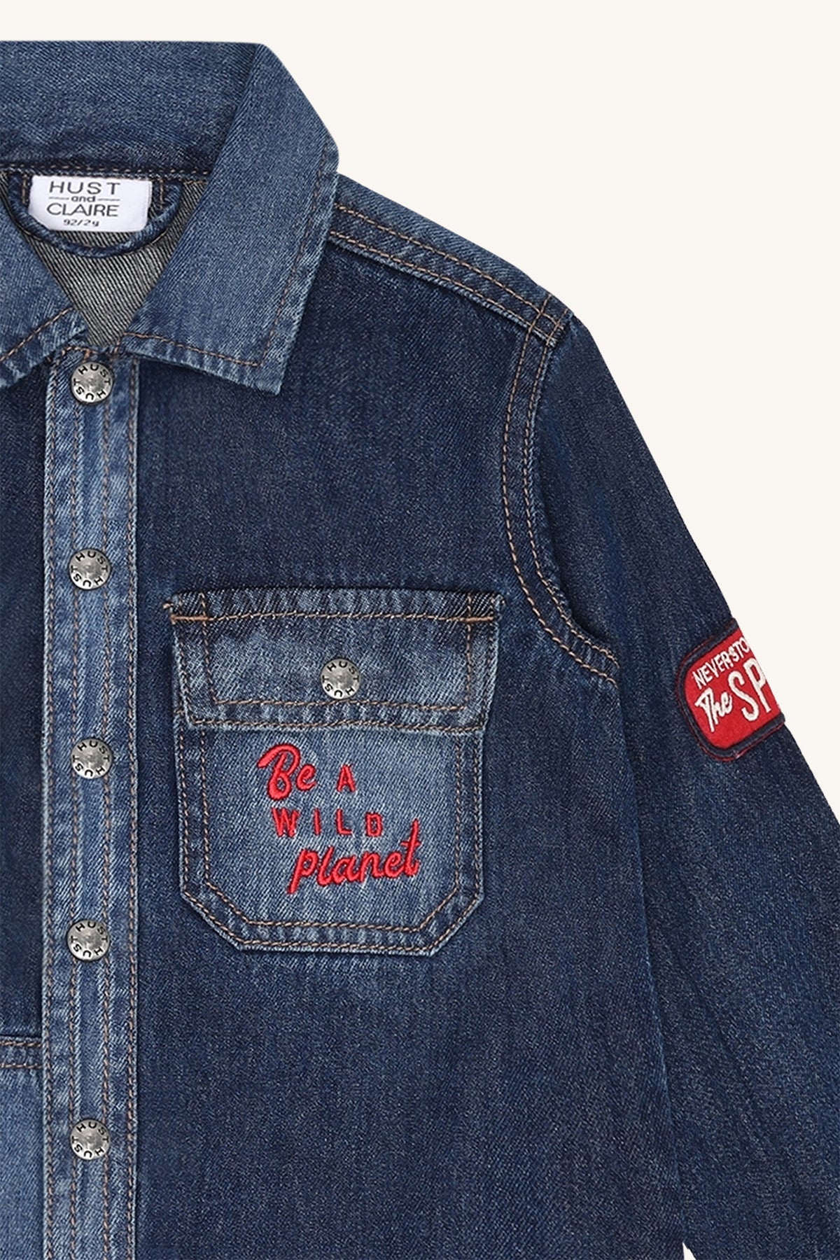 🌟 Stoere Denim Overhemdjas – Hust & Claire 🌟