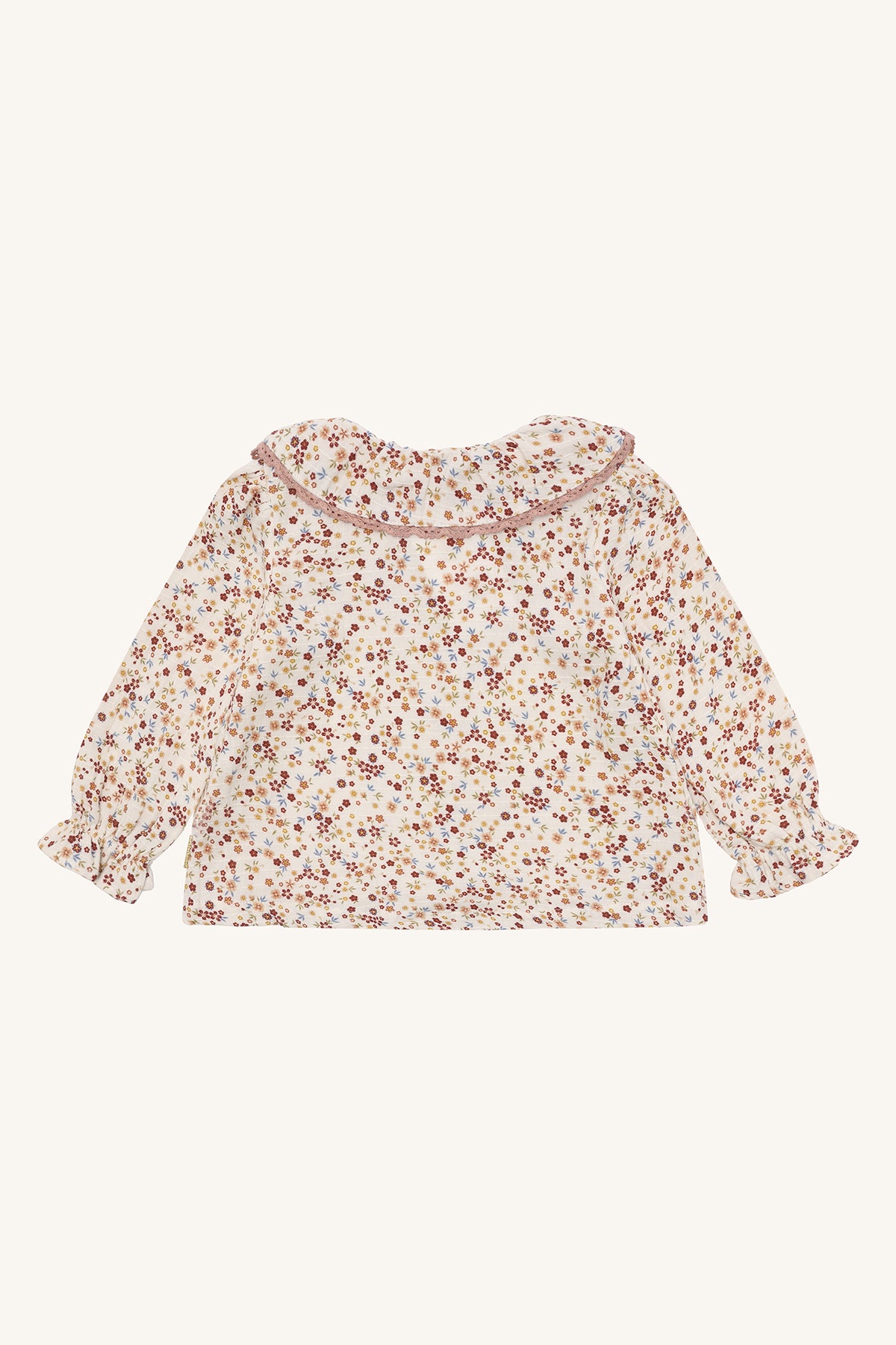 🌸 Hust&Claire – Romantische Blouse met Bloemen en Kanten Kraag 🌸