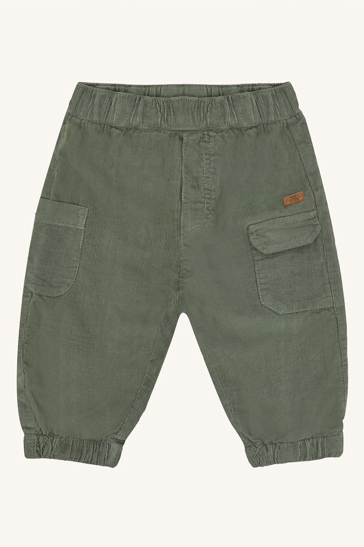 🌿 Hust&Claire – Zachte Ribfluwelen Broek in Stoer Olijfgroen 🌿