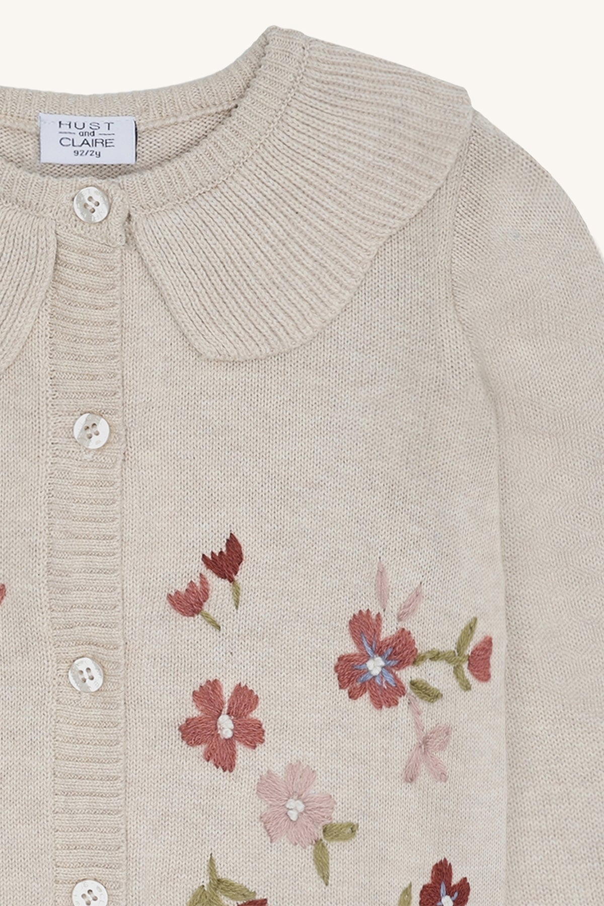 🌸 Romantisch Gebreid Vest met Bloemenborduursel – Hust & Claire 🌸