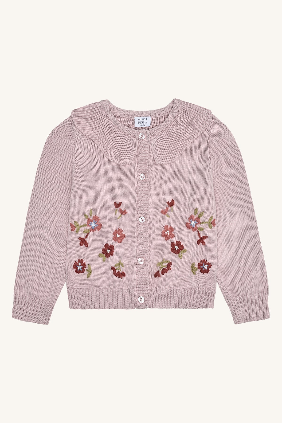🌷 Roze Gebreid Vest met Bloemenborduursel – Hust & Claire 🌷