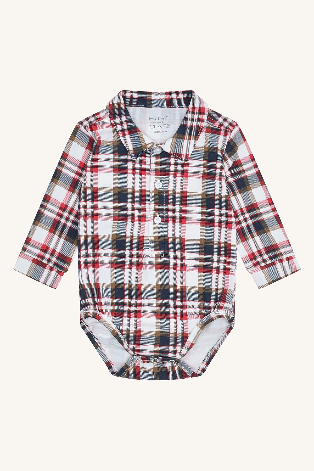 👔 Hust&Claire – Geruite Hemdbody voor Stoere Mini's 👶