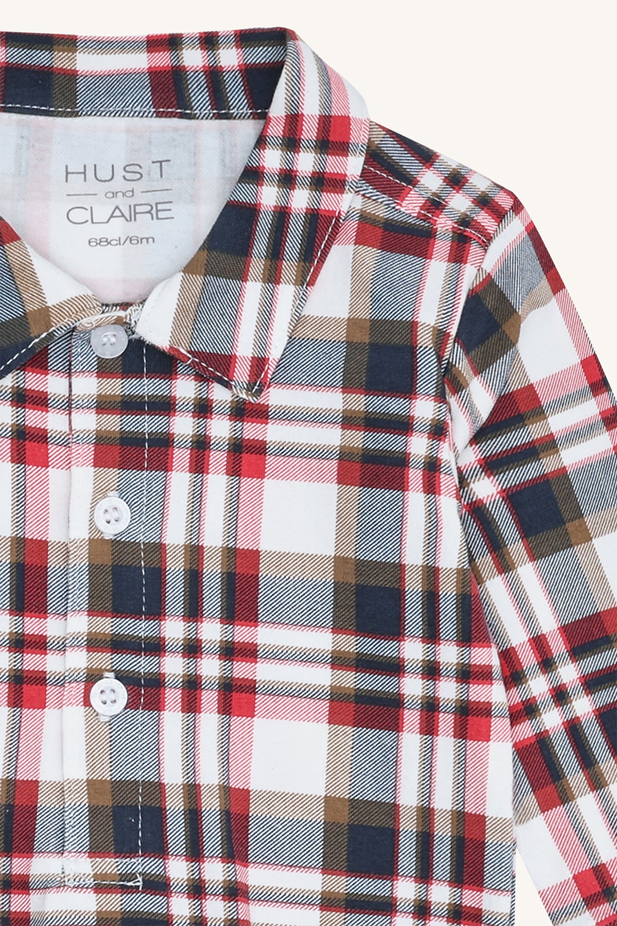 👔 Hust&Claire – Geruite Hemdbody voor Stoere Mini's 👶