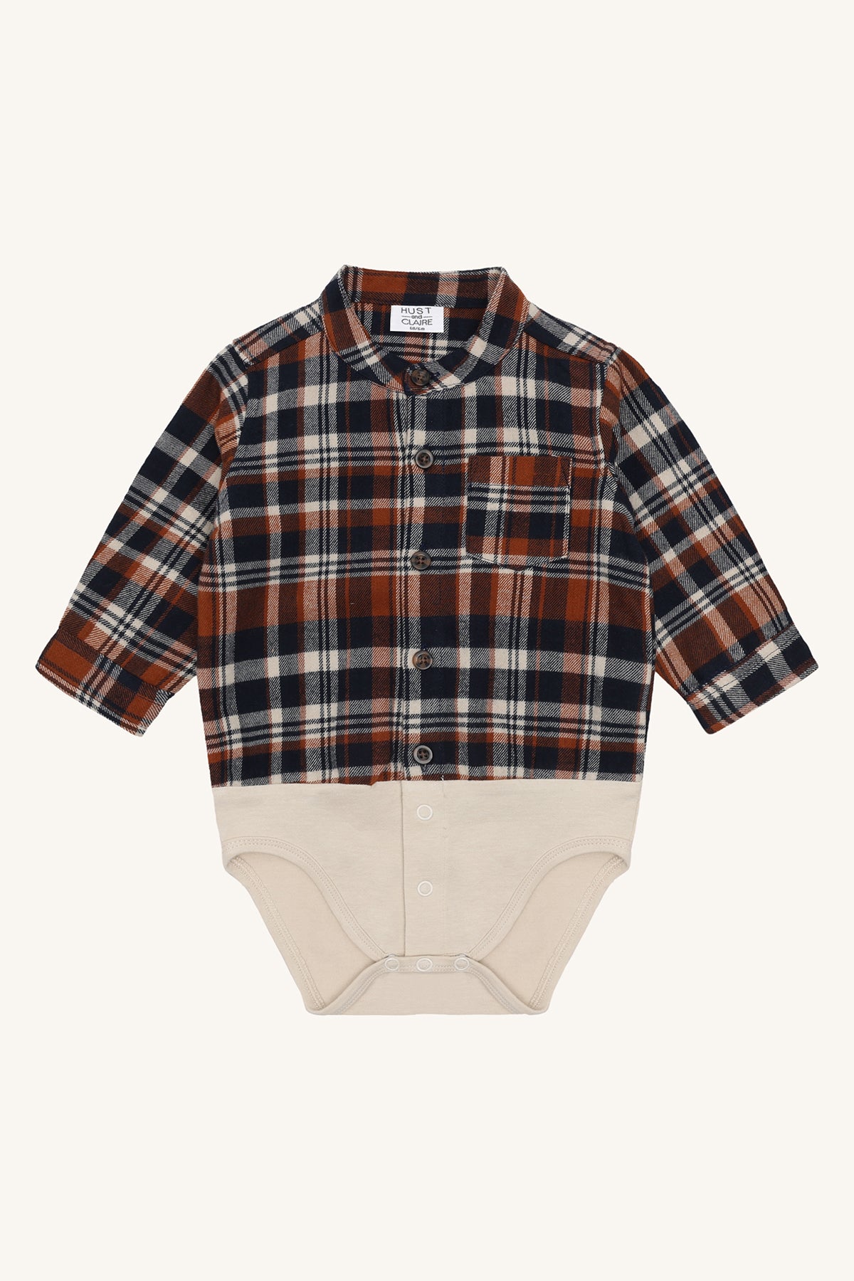 🧡 Geruit bodyhemd – Hust & Claire