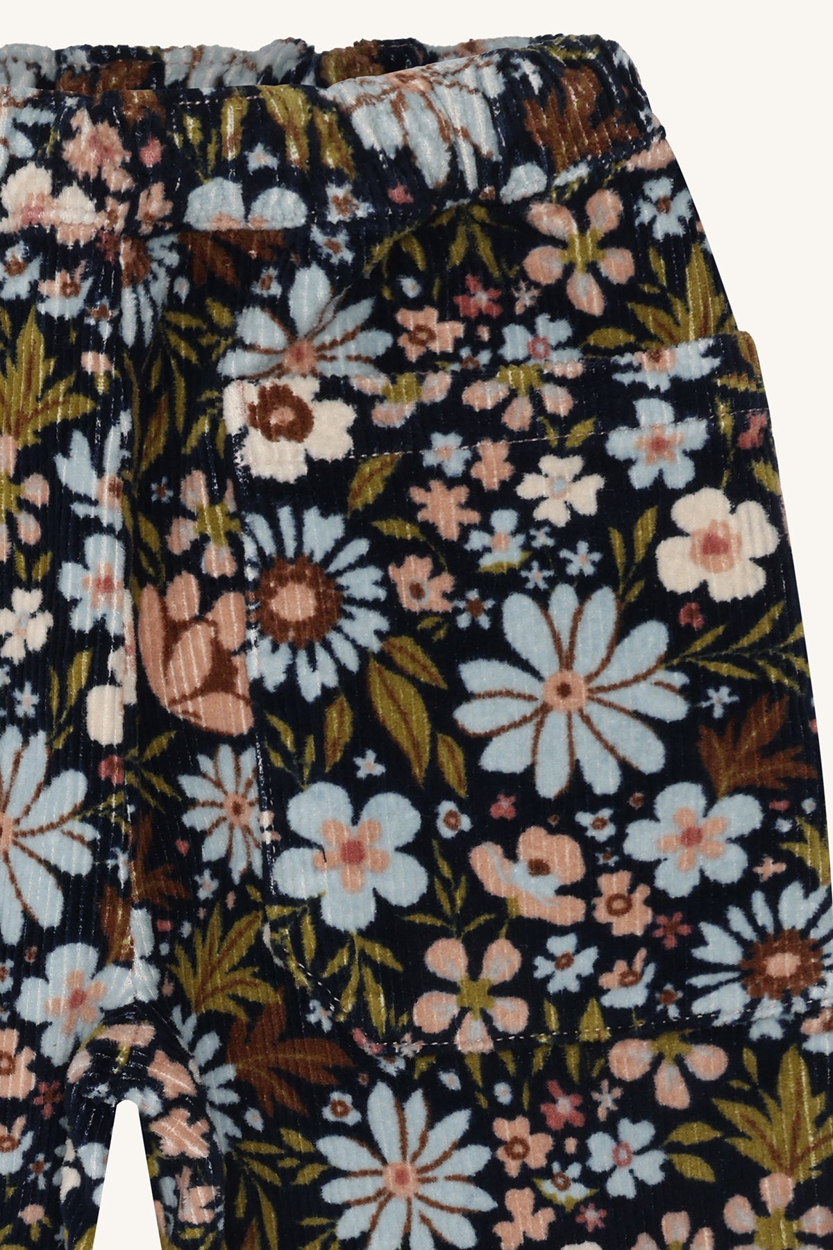 🌸 Gebloemde ribfluwelen broek – Hust & Claire