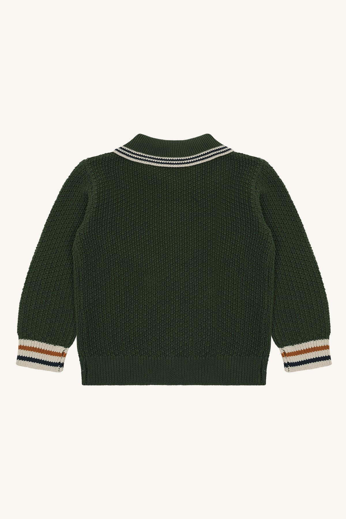 🧶 Donkergroen gebreid vest – Hust & Claire