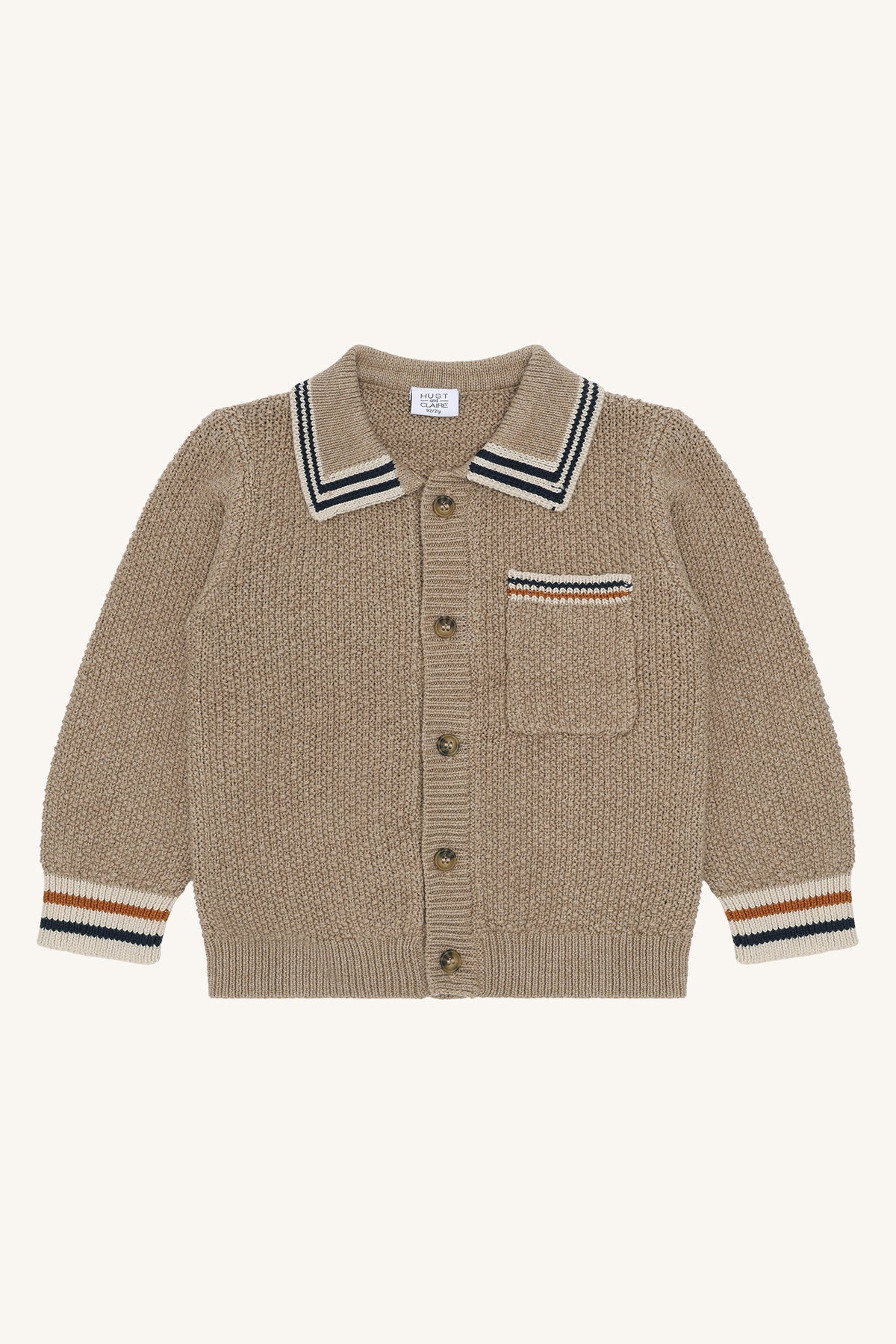 🧶 Beige gebreid vest – Hust & Claire