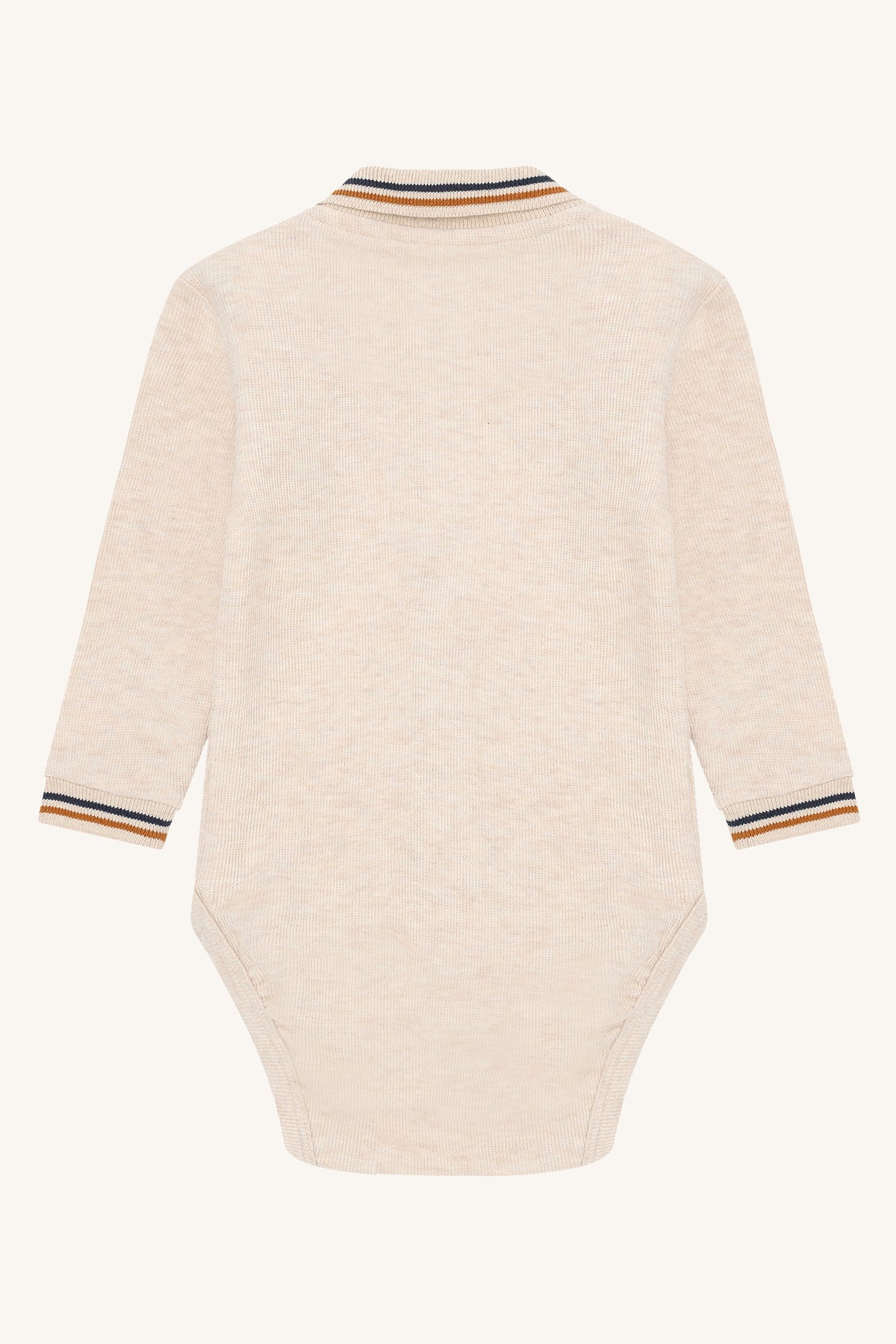 👶 Beige ribbody met kraag – Hust & Claire