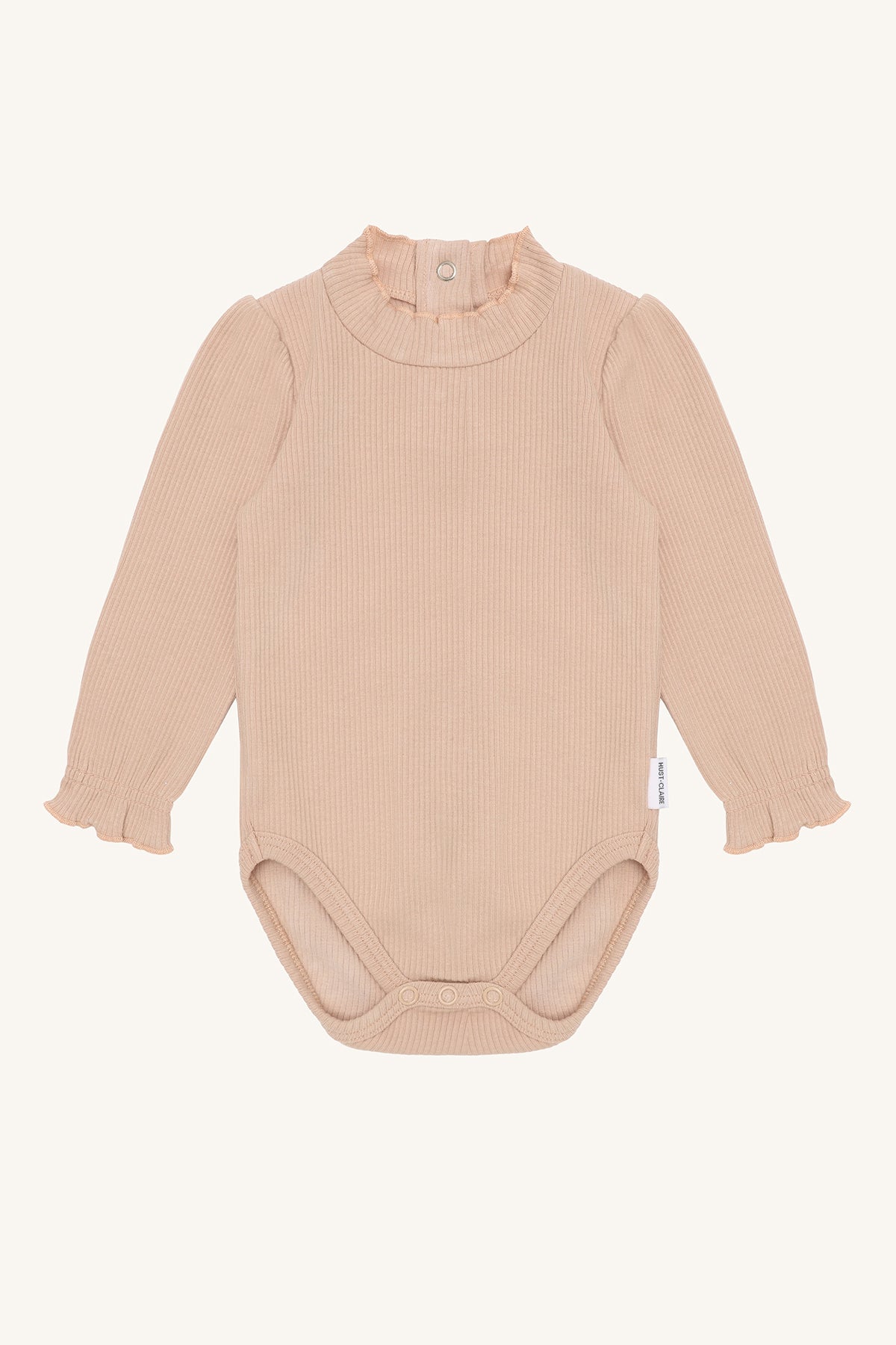 🌸 Rib body met ruches – zachtroze | Hust & Claire