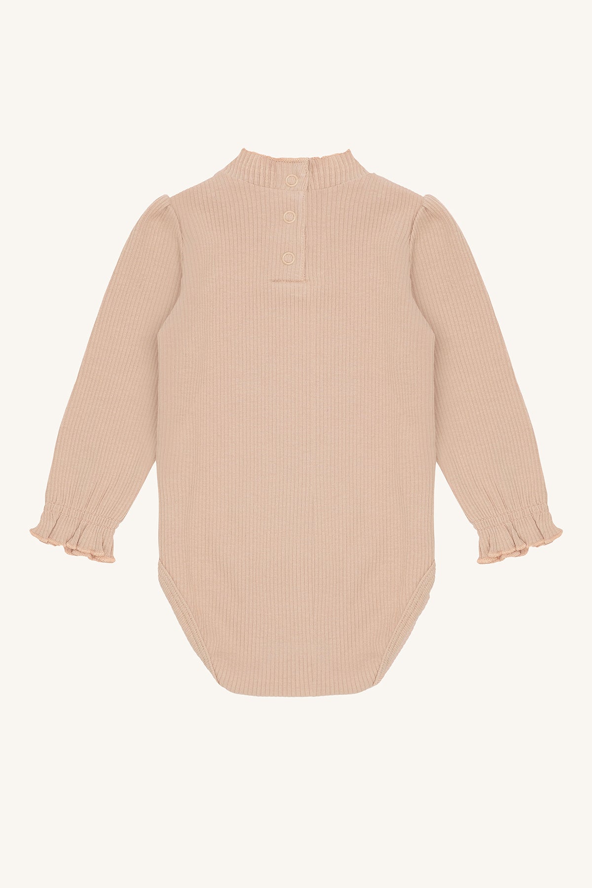 🌸 Rib body met ruches – zachtroze | Hust & Claire