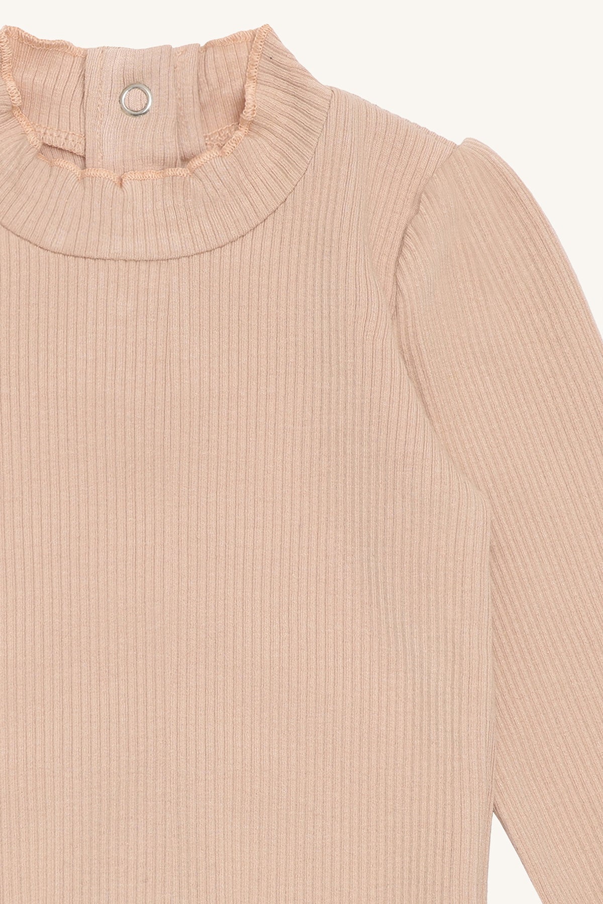 🌸 Rib body met ruches – zachtroze | Hust & Claire