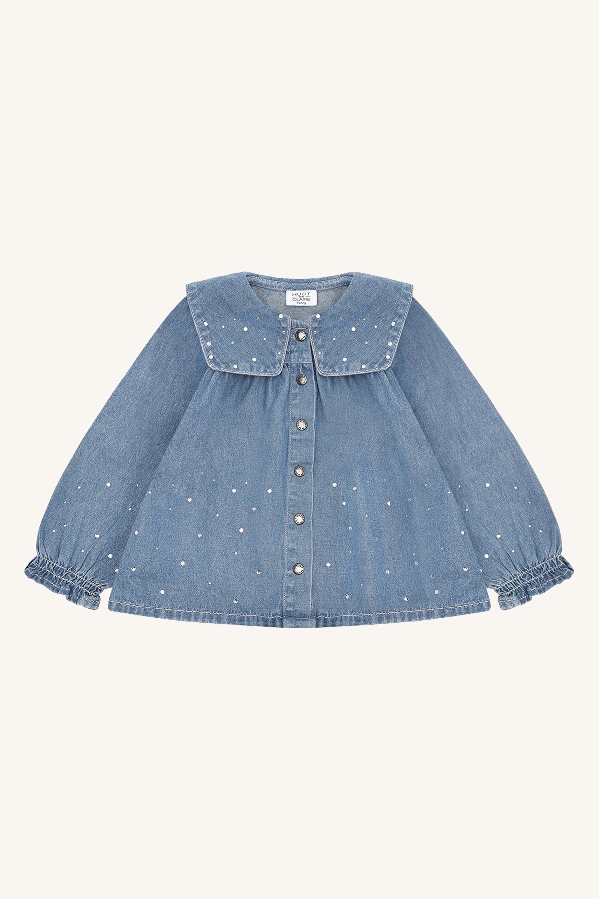 👕 Denim blouse met pareltjes – Hust & Claire