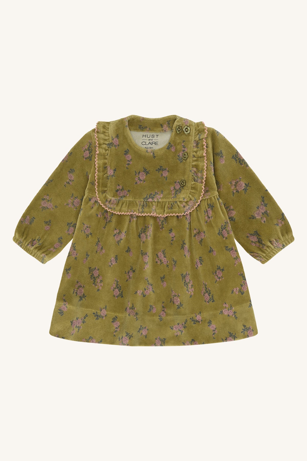 🌿 Fluwelen jurkje met bloemen – Hust & Claire