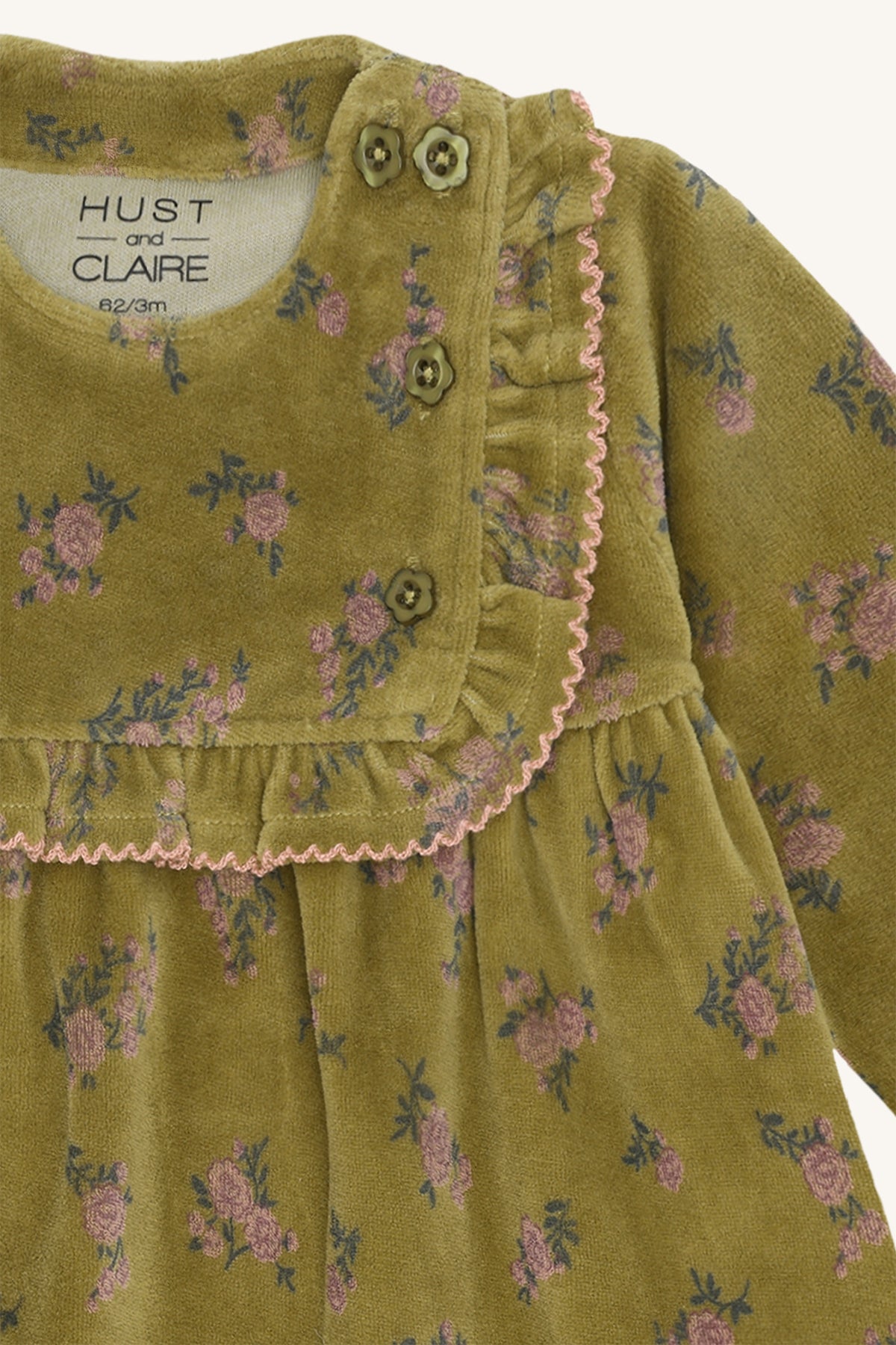 🌿 Fluwelen jurkje met bloemen – Hust & Claire