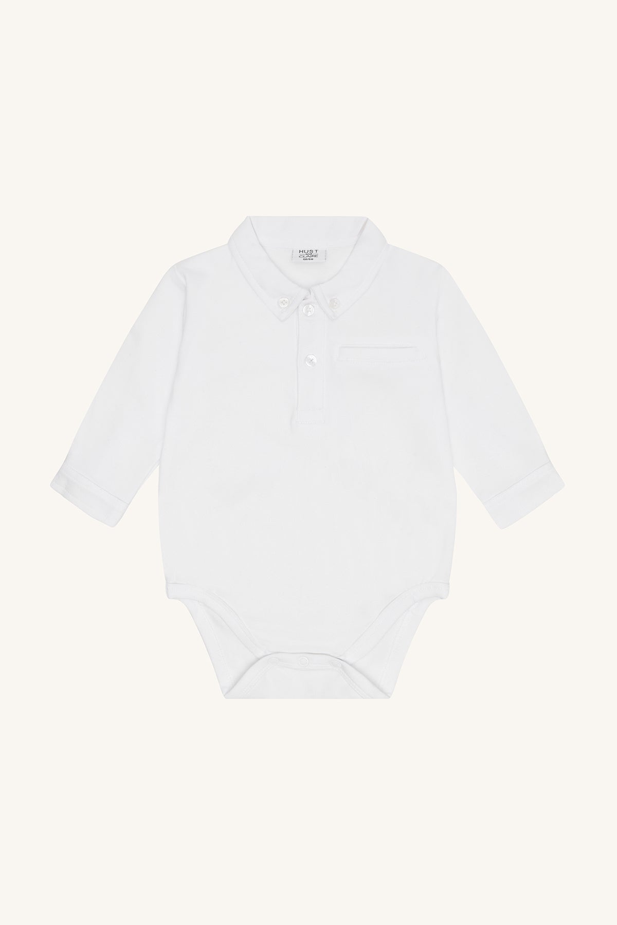 🤍 Hust & Claire – Witte bodyhemd met kraagje 👔✨