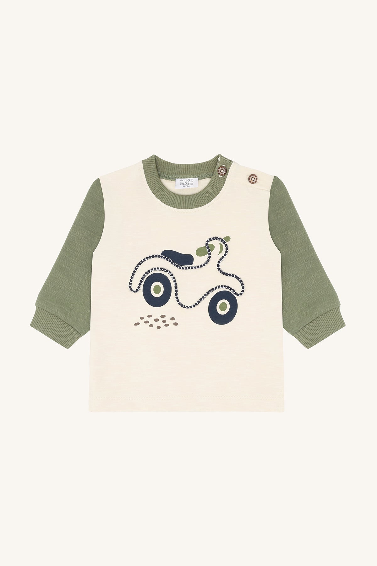 🏍️ Stoer Babyshirt met Motor – Little Rider | Hust & Claire