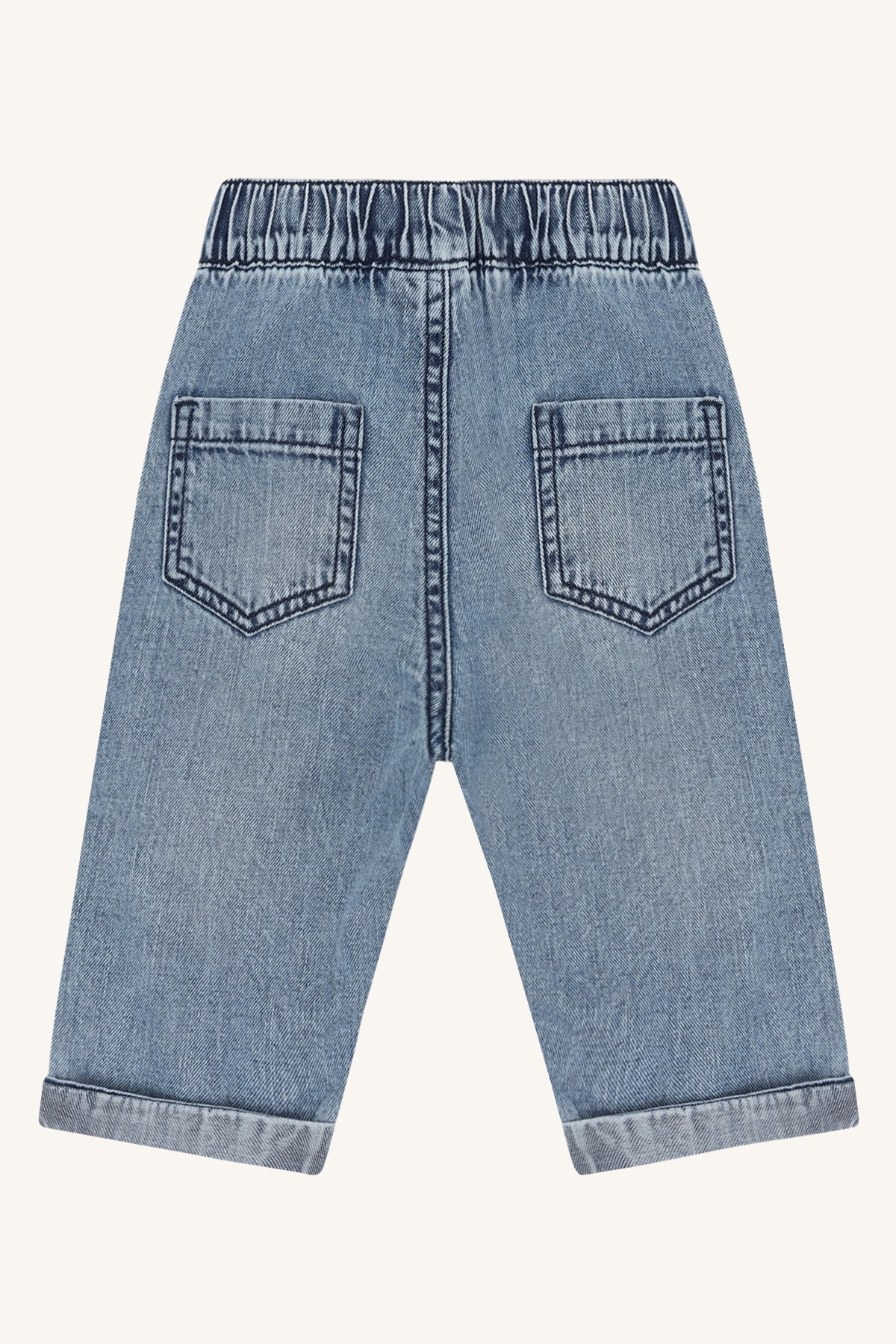 💙 Denim Broek met Elastische Taille – stoer, zacht & tijdloos