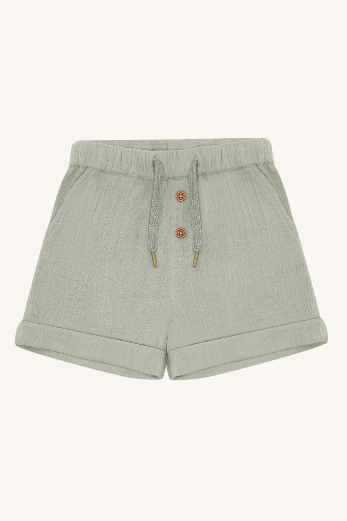 🌿 Luchtige Short – Soft Sage