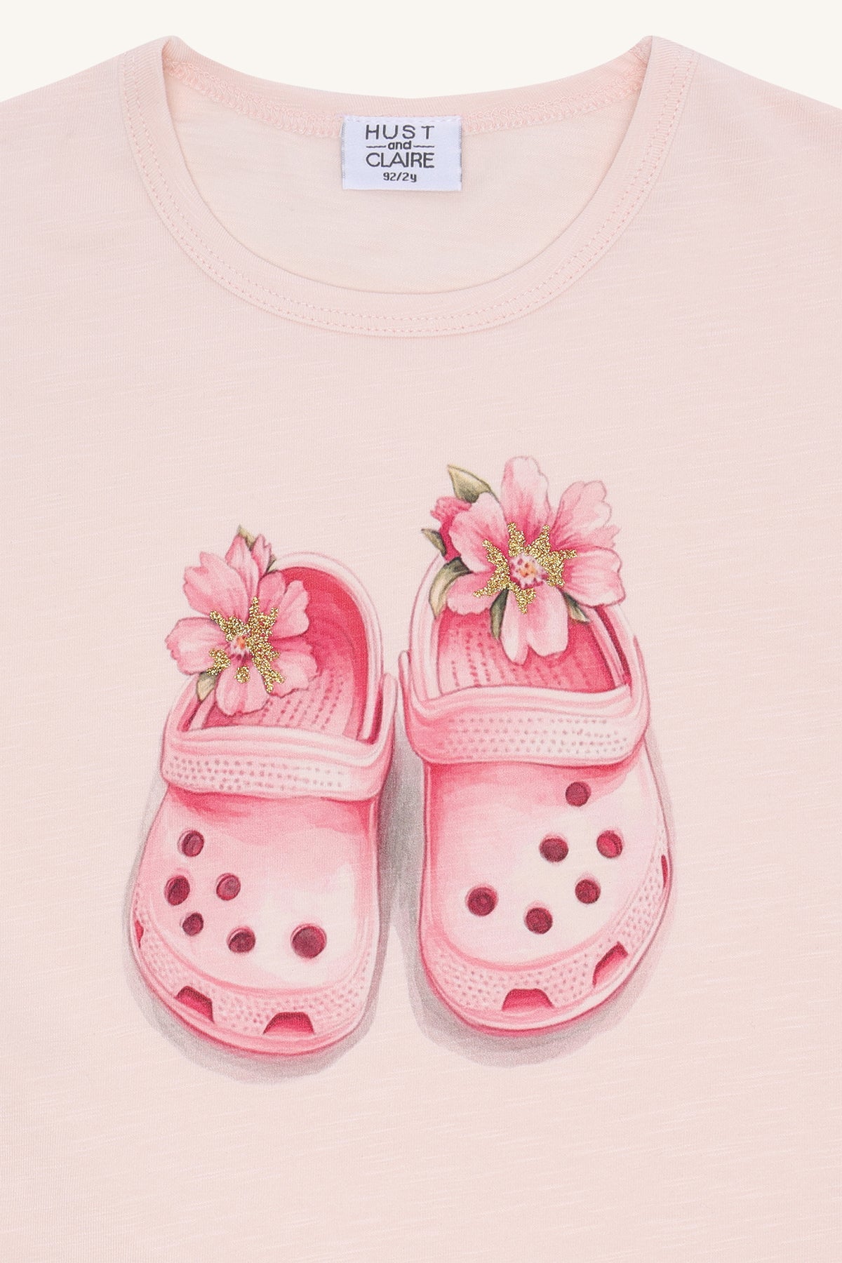 🌸 Pink Summer Clogs T-shirt – Zachtroze | Hust & Claire