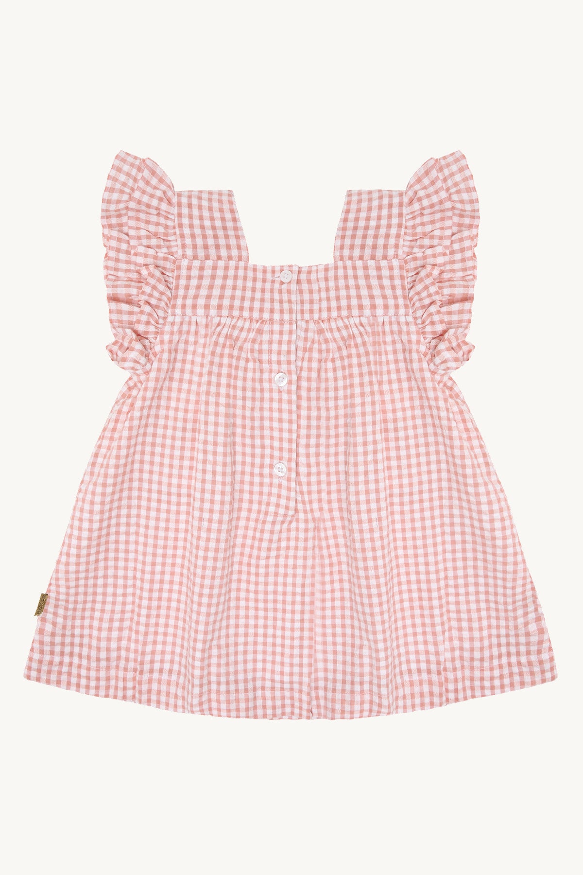 🌸 Vichy Jurkje met Bloemetjes – Zacht Roze | Hust & Claire