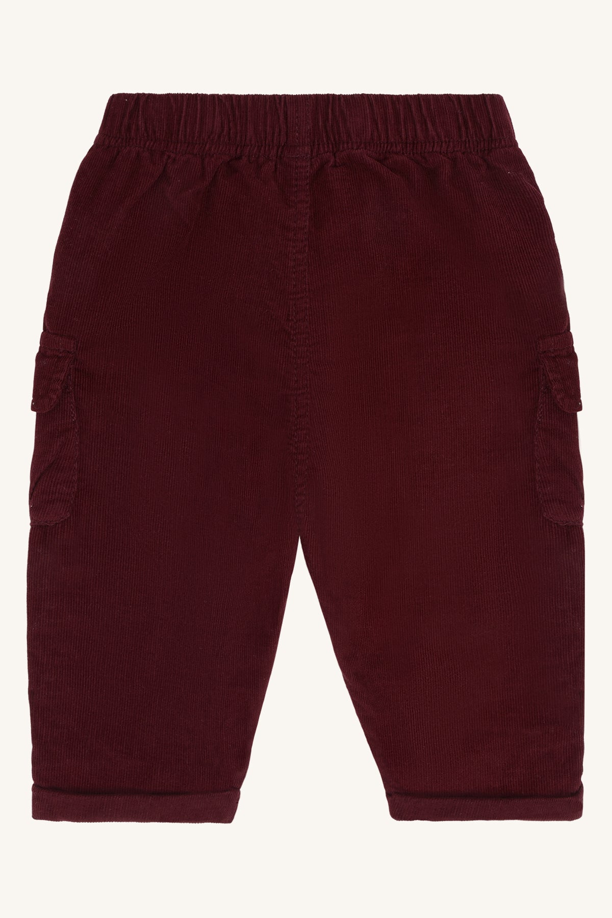 🍂 Hust & Claire ribfluwelen cargobroek – Red Chocolate
