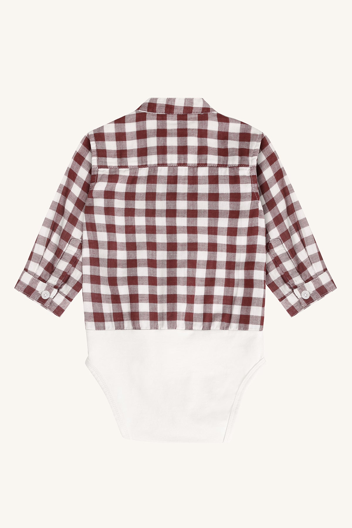 🤎 Hust & Claire HCBertil geruite hemdbody – Red Chocolate