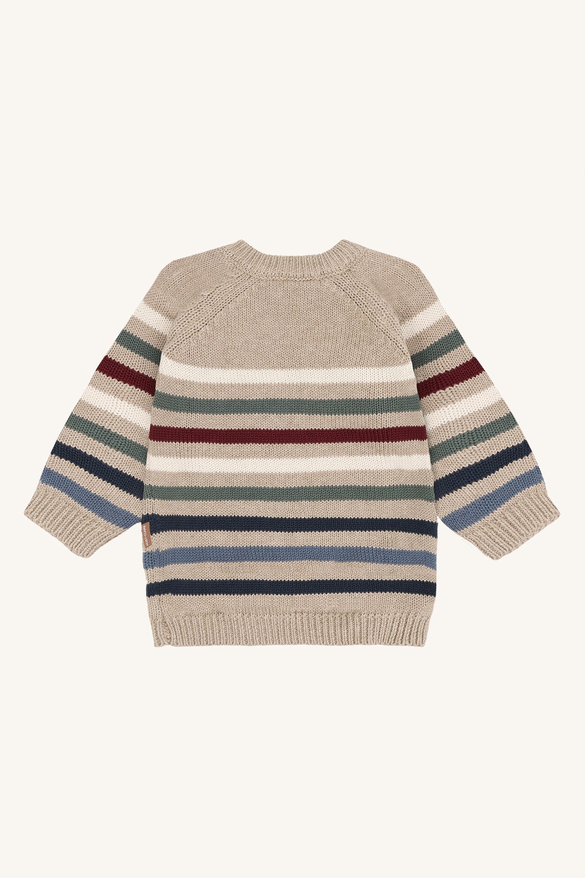 🧶 Hust & Claire HCPilou gebreide trui met streepjes – Beige Melange