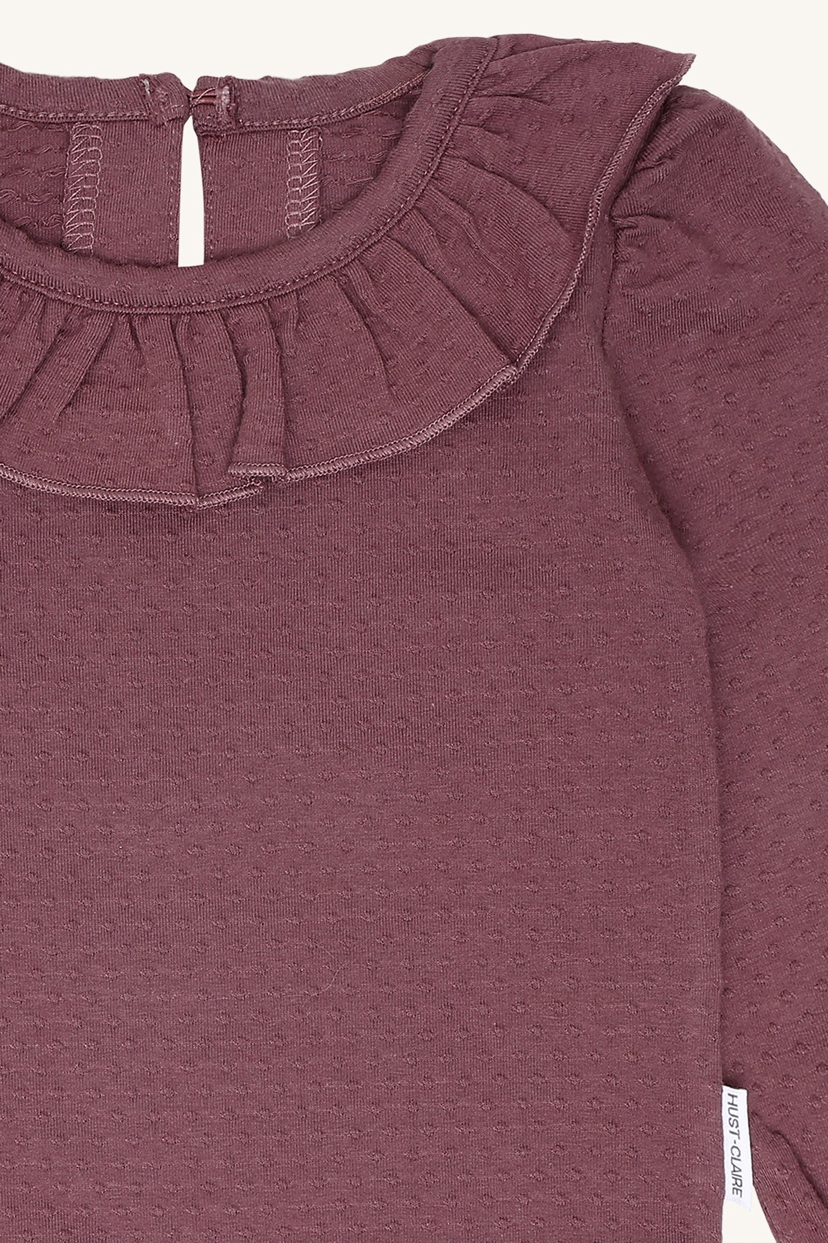 🍇 Hust & Claire HCBritt babybody met rufflekraag – Plum