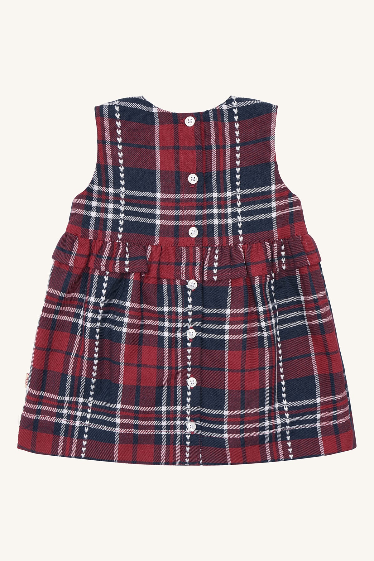 ❤️ Hust & Claire Katinka Heart Check – Feestelijk geruit jurkje in rood en donkerblauw